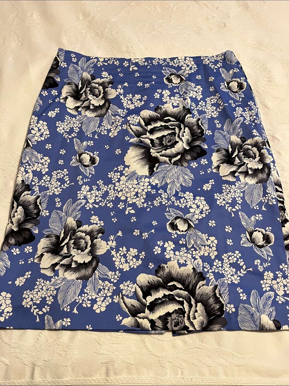 Talbots blue and black cotton skirt perfect condition size 12